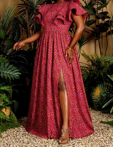 Rochie lunga Faeriesty Plus Size, mix culori