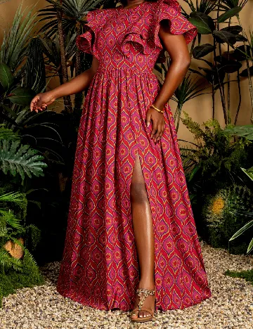 Rochie lunga Faeriesty Plus Size, mix culori