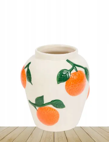 Vază ceramică cu motiv de portocale și frunze Home Accents, portocaliu