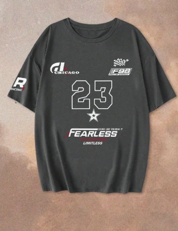 Tricou Oversize SHEIN, gri