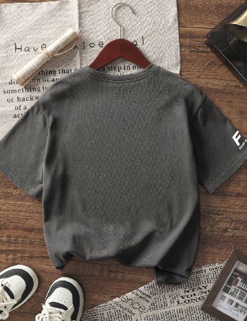 Tricou Oversize SHEIN, gri