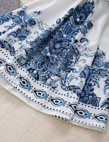 Rochie scurta SHEIN, alb/albastru