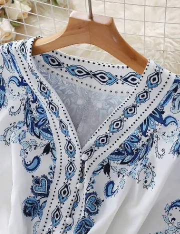 Rochie scurta SHEIN, alb/albastru