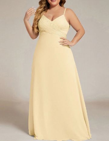 Rochie lunga Ever-Pretty Plus Size, galben