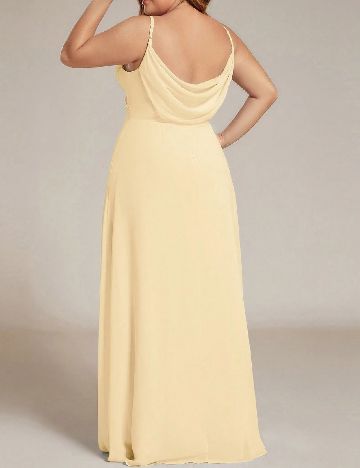 Rochie lunga Ever-Pretty Plus Size, galben