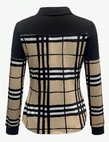 Camasa SHEIN, negru/bej