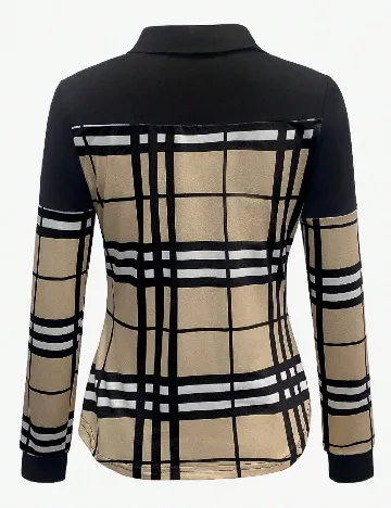 Camasa SHEIN, negru/bej