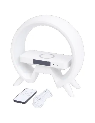 Ceas deșteptător cu încărcător wireless și iluminare LED XTRONIC, alb