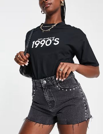 Pantaloni scurti Miss Selfridge, gri inchis