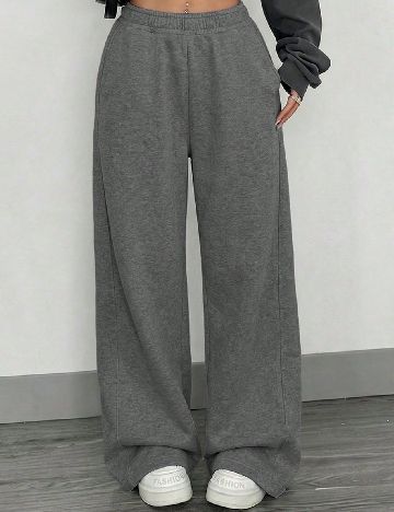 Pantaloni Shein Kids, gri inchis