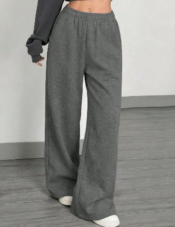 Pantaloni Shein Kids, gri inchis