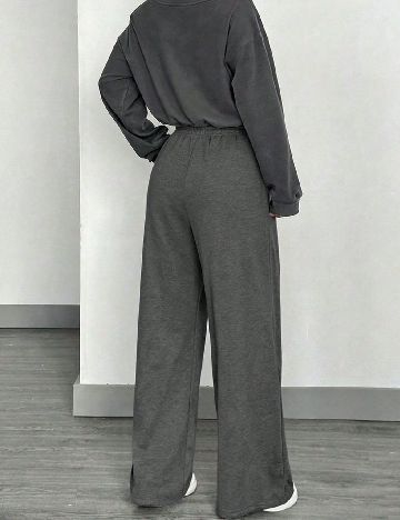 Pantaloni Shein Kids, gri inchis