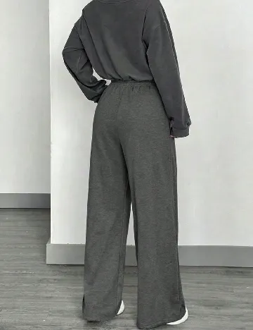 Pantaloni Shein Kids, gri inchis