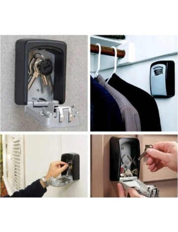 Seif cu cifru pentru chei ACTION, negru