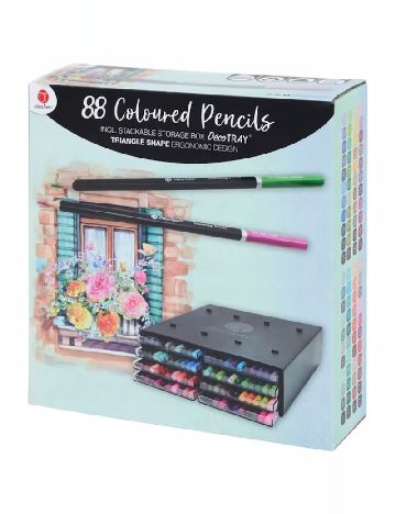 Set creioane colorate, 88 bucati Deco Time, mix culori