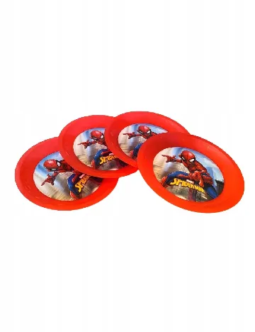Set farfurii plastic reutilizabile 4 bucati Marvel, rosu
