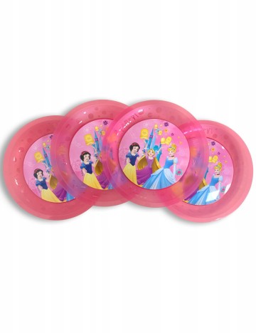 Set farfurii plastic reutilizabile 4 bucati Disney, roz