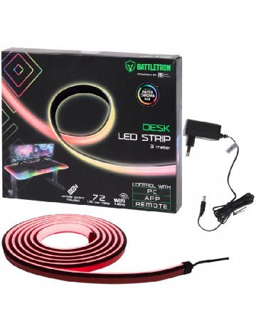 Bandă luminoasă LED pentru birou, 3 metri Battletron, mix culori