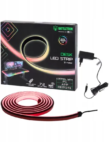 Bandă luminoasă LED pentru birou, 3 metri Battletron, mix culori