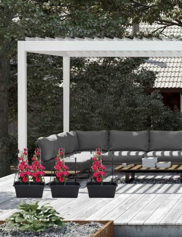 Jardinieră cu scară ACTION, negru