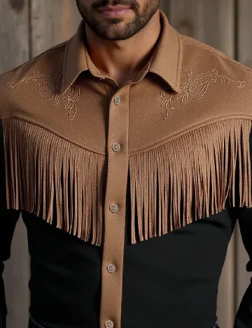 Camasa SHEIN, maro/negru