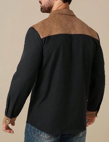 Camasa SHEIN, maro/negru