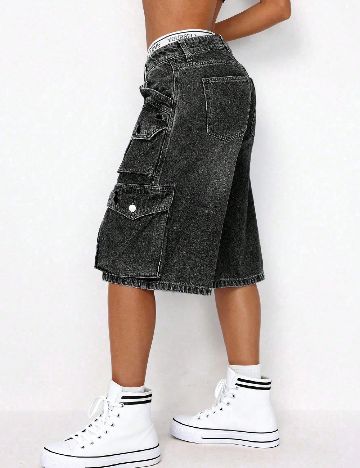 Pantaloni scurti SHEIN, gri inchis