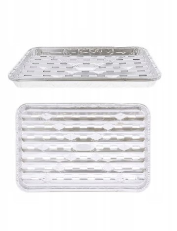 Tavi de copt din aluminiu 3 bucati BBQ TIME, argintiu