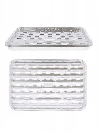 Tavi de copt din aluminiu 3 bucati BBQ TIME, argintiu