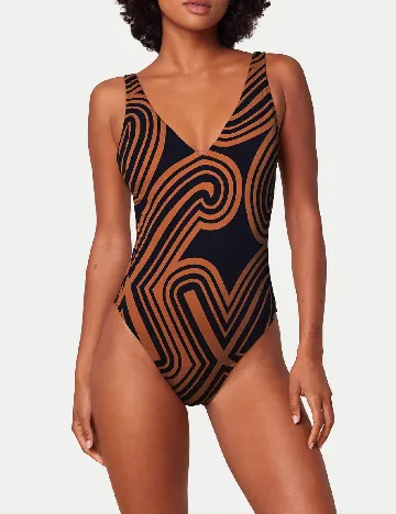 Costum de baie Triumph, negru/maro