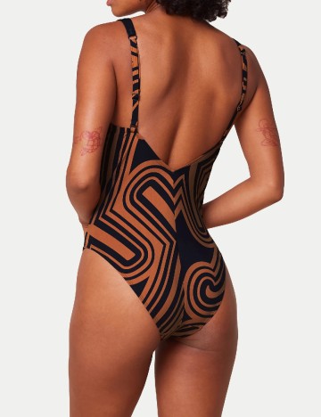 Costum de baie Triumph, negru/maro
