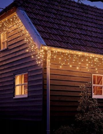 Instalatie pentru exterior, 14 m, 720 LED-uri Luxuriance Lights, alb cald