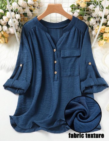 Bluza SHEIN CURVE, albastru