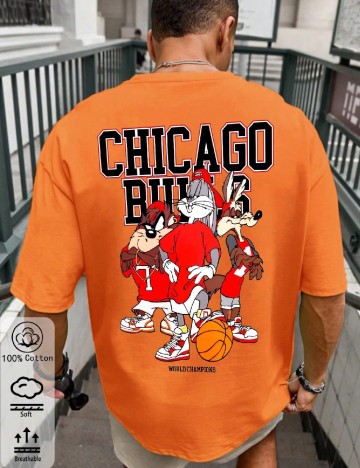 Tricou Oversize SHEIN, portocaliu