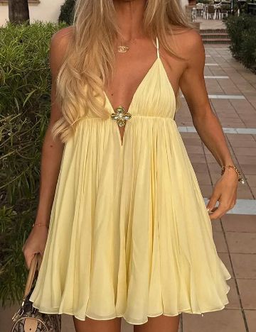 Rochie scurta SHEIN, galben