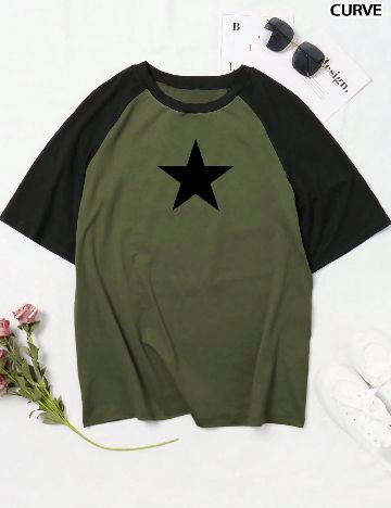 Tricou SHEIN CURVE, verde