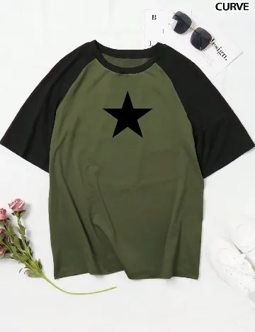 Tricou SHEIN CURVE, verde