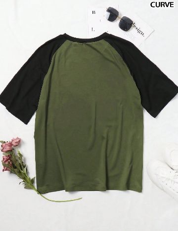 Tricou SHEIN CURVE, verde