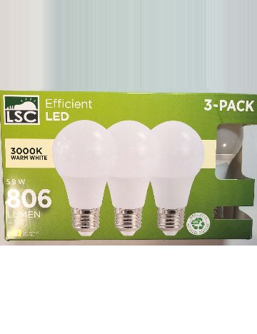 Becuri LED, E27, 806 lmm, 3 bucati LSC, alb cald