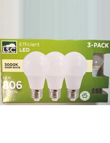 Becuri LED, E27, 806 lmm, 3 bucati LSC, alb cald