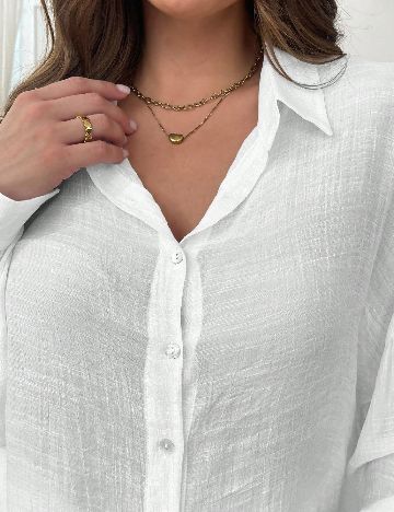 Camasa Oversize SHEIN CURVE, alb