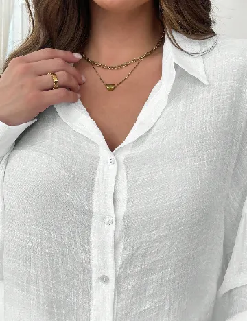 Camasa Oversize SHEIN CURVE, alb