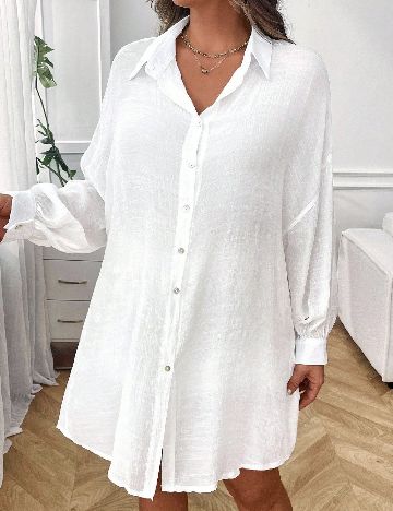 Camasa Oversize SHEIN CURVE, alb