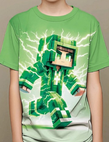 Tricou Shein Kids, verde