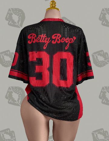 Tricou Oversize SHEIN CURVE, negru/rosu