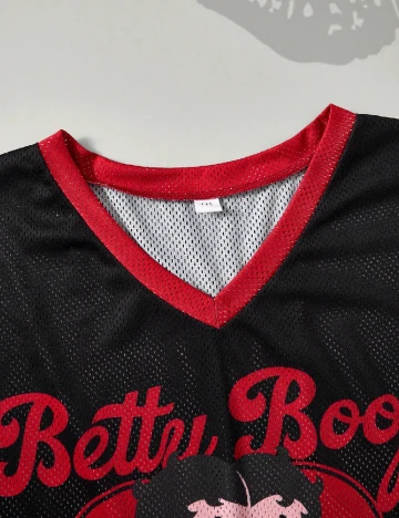 Tricou Oversize SHEIN CURVE, negru/rosu