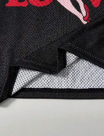 Tricou Oversize SHEIN CURVE, negru/rosu