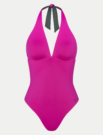 Costum de baie reversibil Triumph, verde/roz