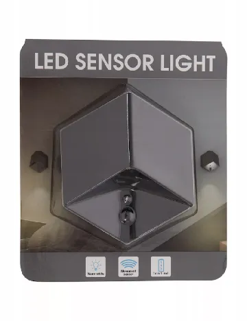 Lampa LED cu senzor de miscare, 8 x 8 cm Zd Trading, negru