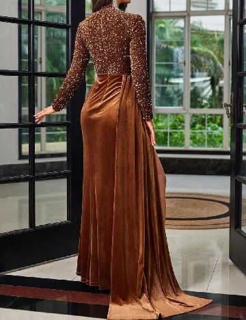 Rochie lunga Love&Lemonade, maro